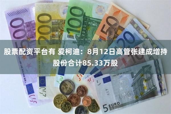 股票配资平台有 爱柯迪：8月12日高管张建成增持股份合计85.33万股